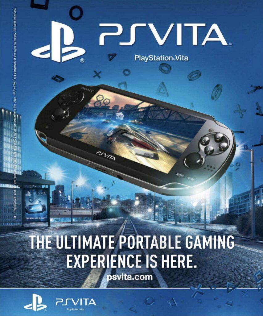 PS Vita portable gaming advertisement.