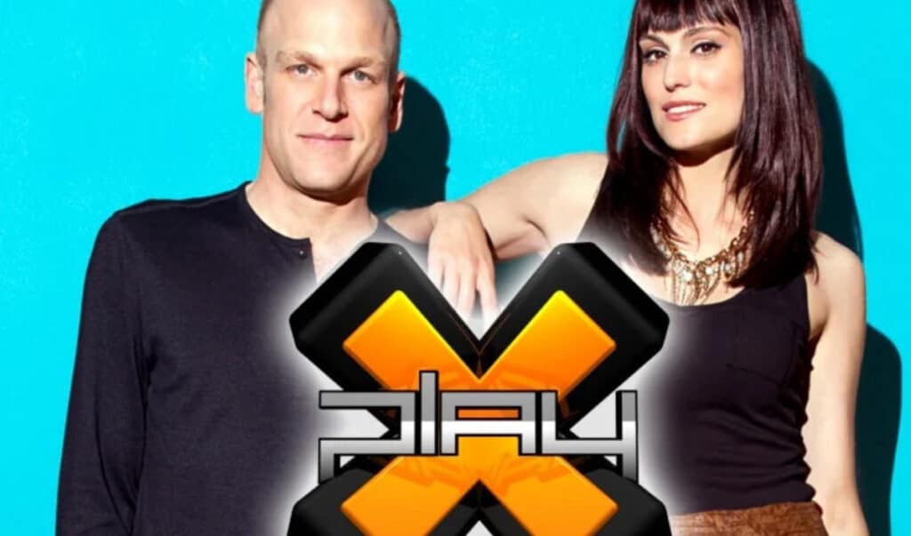 X play logo, Adam Sessler and Morgan Webb