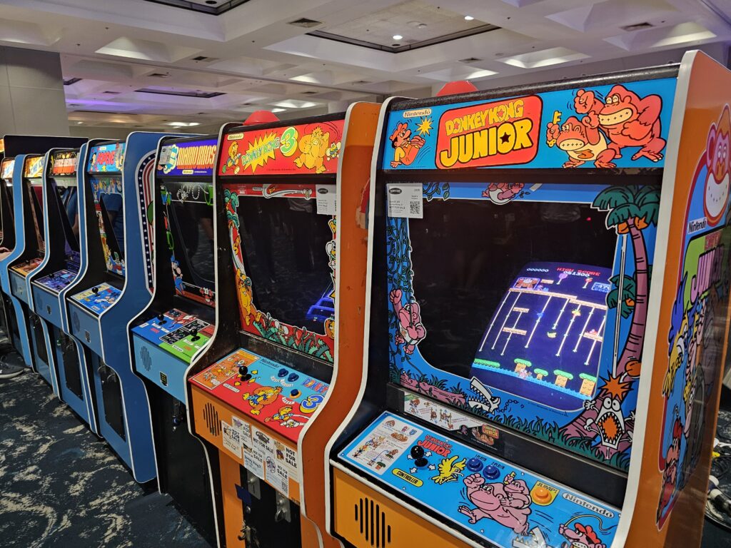 Arcade machines all in a row